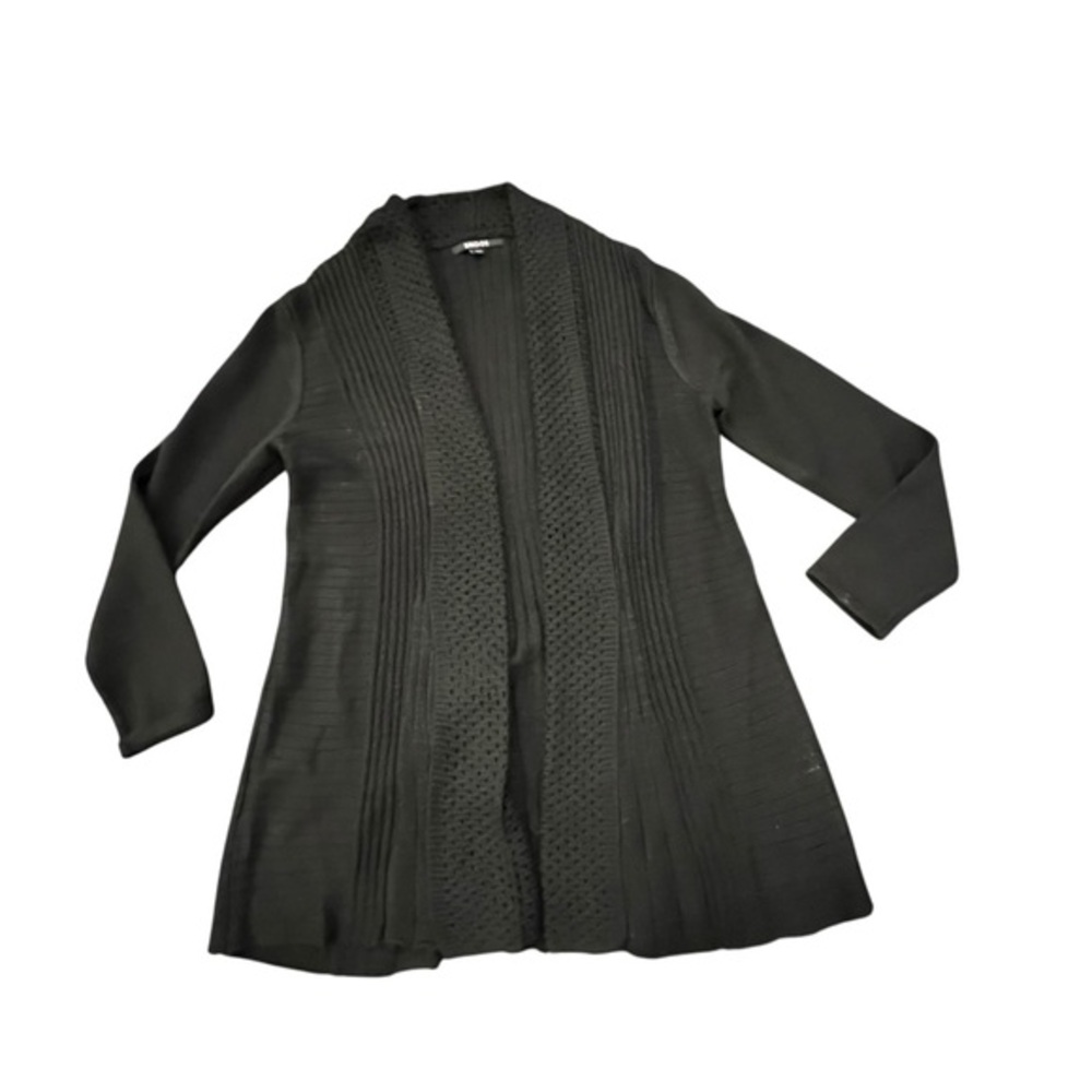 Briggs Long Open Knit Cardigan Sweater Size Medium Casual Ribbed Stretch